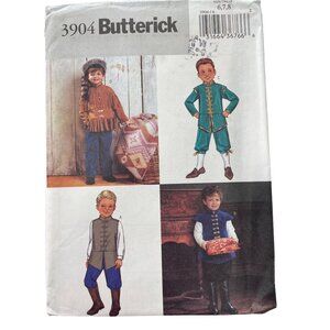 Butterick 3904 Sewing Pattern Sizes 6-8 Davey Crocket Squire Kids Costume UNCUT
